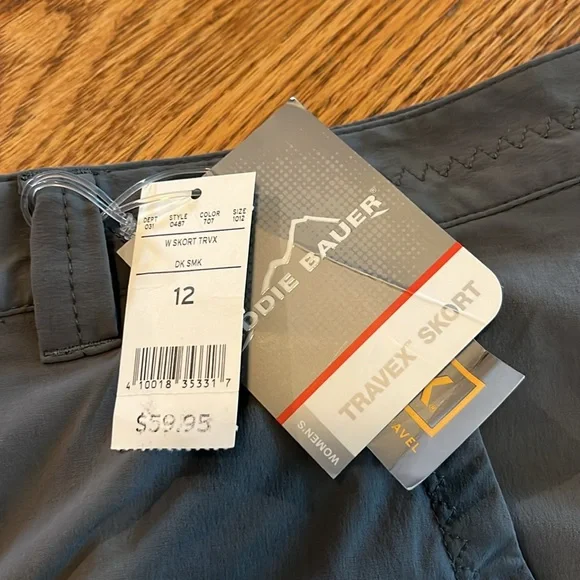 Eddie Bauer lot - 2 Travex travel skirts women’s size 12, gray and light tan - Picture 8 of 11